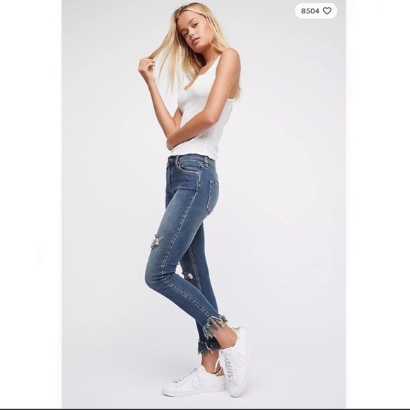 Free People great heights fringe skinny jeans size 26 - Picture 2 of 11
